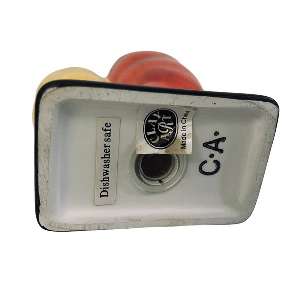 Clay Art Hand Painted Chili Pepper Salt & Pepper Shakers Ceramic 12" Red Yellow - Picture 5 of 6